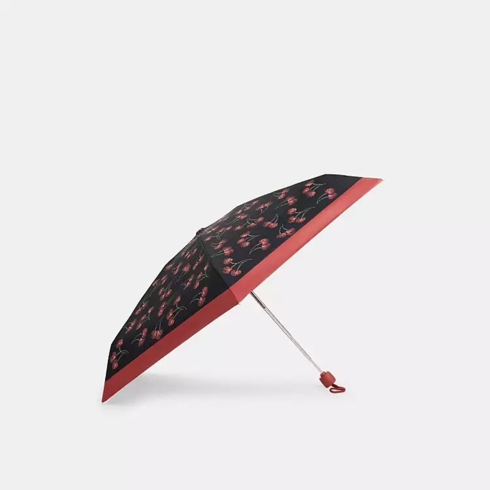 Coach Black and Red Cherry Umbrella